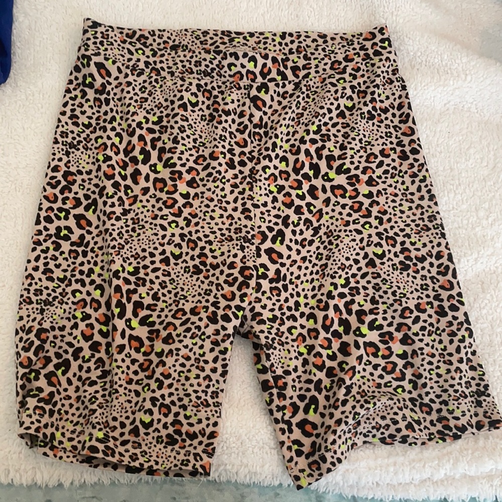 Cheetah print biker shorts